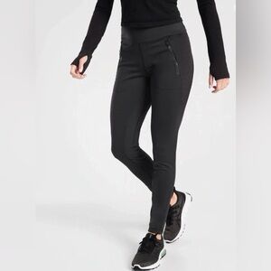 NWT Athleta Peak Hybrid Fleece Tight Medium Black